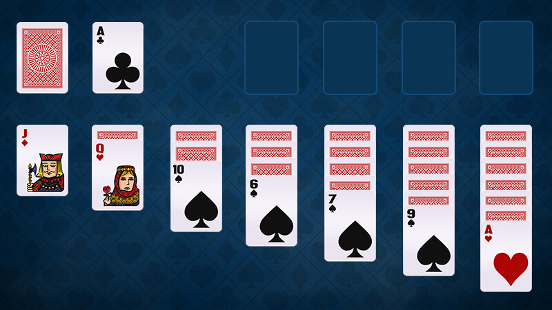 klondike solitaire set up