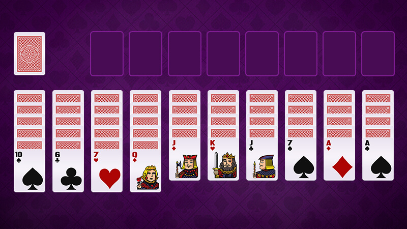 spider solitaire set up